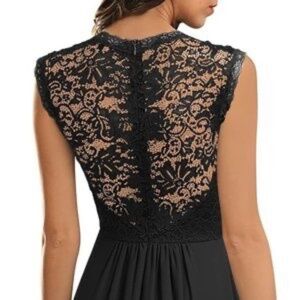 Miusol Elegant Black Lace Bodice Dress, Sz Small, NWOT